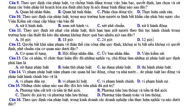 bo de thi, tổ hợp khxh, giải gdcd 12, giao duc cong dan 12, giao duc cong dan lop 12, thi THPT Quốc Gia,