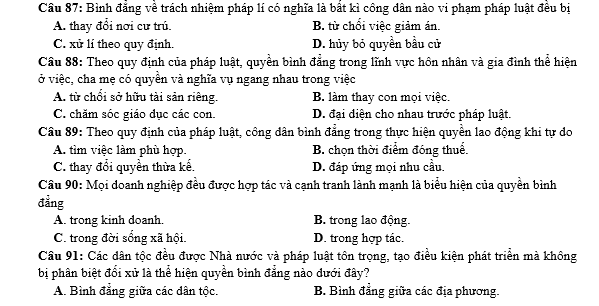 bo de thi, tổ hợp khxh, giải gdcd 12, giao duc cong dan 12, giao duc cong dan lop 12, thi THPT Quốc Gia,