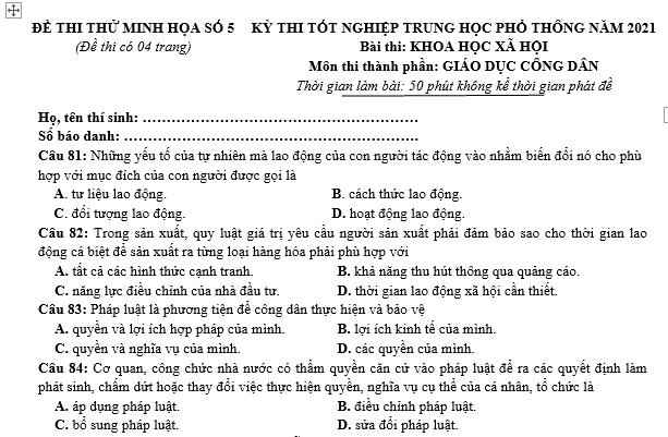 bo de thi, tổ hợp khxh, giải gdcd 12, giao duc cong dan 12, giao duc cong dan lop 12, thi THPT Quốc Gia,