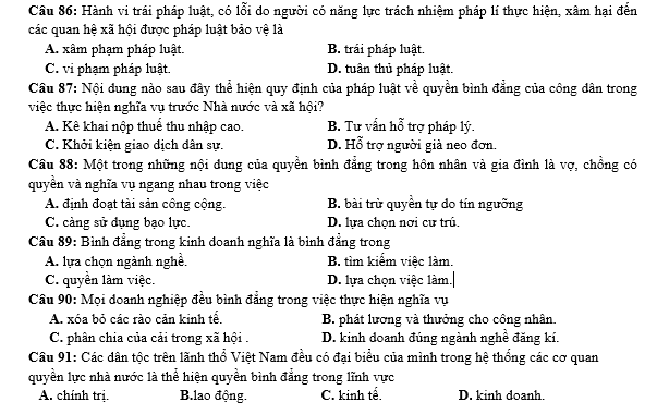 bo de thi, tổ hợp khxh, giải gdcd 12, giao duc cong dan 12, giao duc cong dan lop 12, thi THPT Quốc Gia,