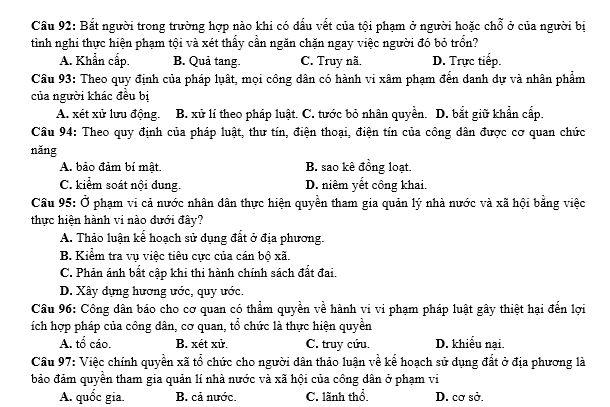 bo de thi, tổ hợp khxh, giải gdcd 12, giao duc cong dan 12, giao duc cong dan lop 12, thi THPT Quốc Gia,