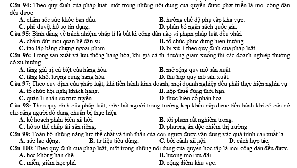 bo de thi, tổ hợp khxh, giải gdcd 12, giao duc cong dan 12, giao duc cong dan lop 12, thi THPT Quốc Gia,