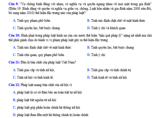 bo de thi, tổ hợp khxh, giải gdcd 12, giao duc cong dan 12, giao duc cong dan lop 12, thi THPT Quốc Gia,