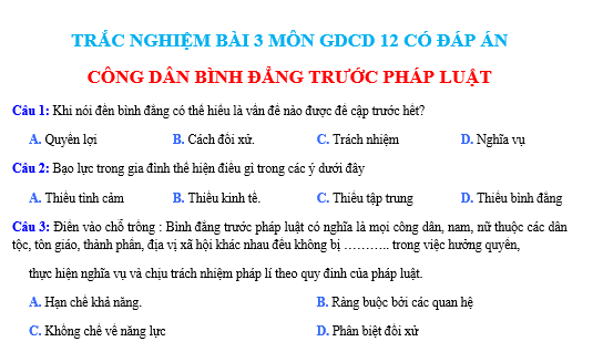 bo de thi, tổ hợp khxh, giải gdcd 12, giao duc cong dan 12, giao duc cong dan lop 12, thi THPT Quốc Gia,