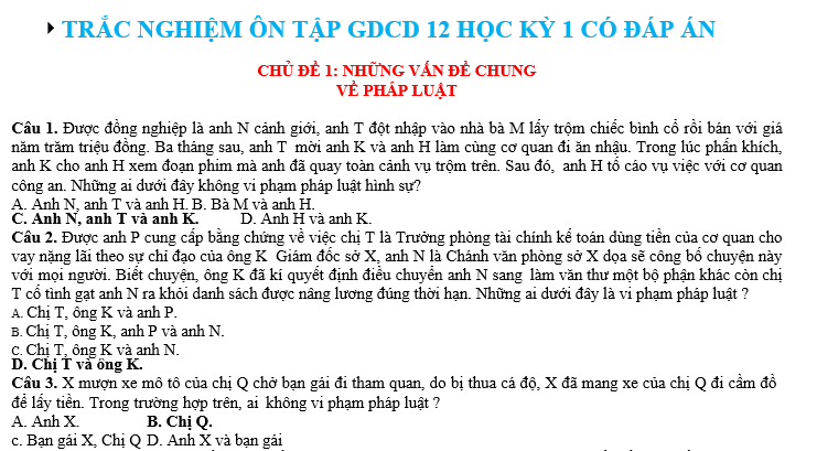 bo de thi, tổ hợp khxh, giải gdcd 12, giao duc cong dan 12, giao duc cong dan lop 12, thi THPT Quốc Gia,