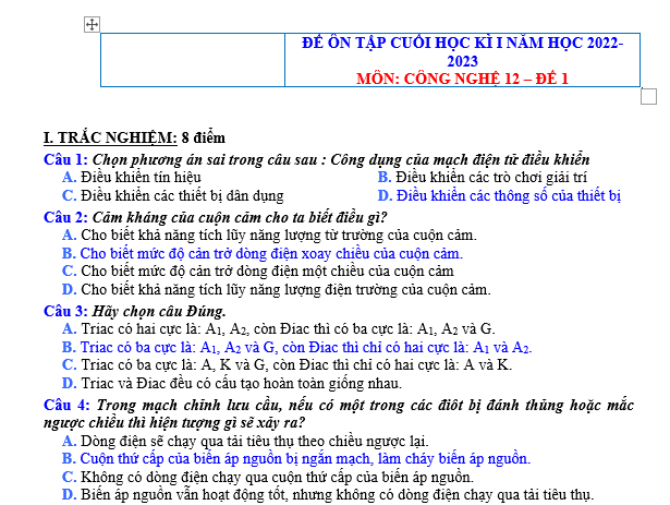 soạn công nghệ 12, công nghệ 12 lý thuyết, công nghệ 12 trắc nghiệm, thithptqg,