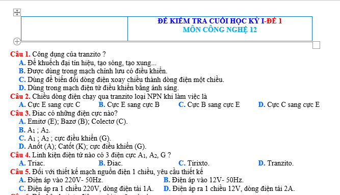 soạn công nghệ 12, công nghệ 12 lý thuyết, công nghệ 12 trắc nghiệm, thithptqg,