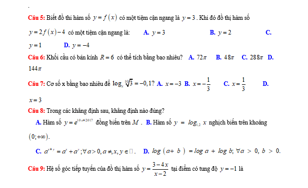 #baitaptoanlop12, #baitoanlop12, #logaritlop12, #giaitoan12, #dethihk1montoanlop12, #dethithutoan12, #côngthứchìnhhoc12, #hinhhoclop12, #thithptqg,