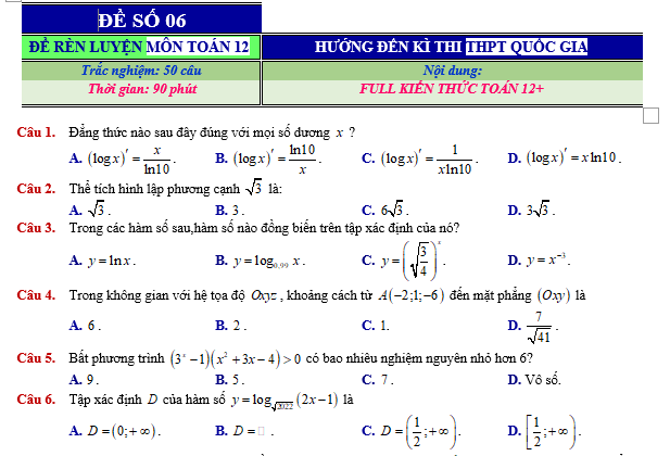 #baitaptoanlop12, #baitoanlop12, #logaritlop12, #giaitoan12, #dethihk1montoanlop12, #dethithutoan12, #côngthứchìnhhoc12, #hinhhoclop12, #thithptqg,