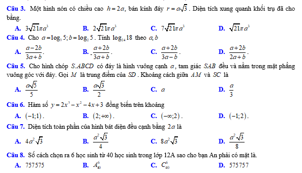 #baitaptoanlop12, #baitoanlop12, #logaritlop12, #giaitoan12, #dethihk1montoanlop12, #dethithutoan12, #côngthứchìnhhoc12, #hinhhoclop12, #thithptqg,