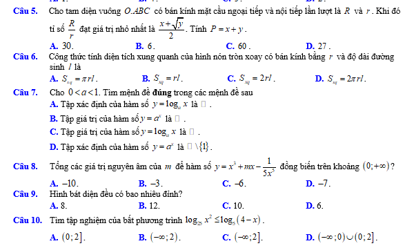 #baitaptoanlop12, #baitoanlop12, #logaritlop12, #giaitoan12, #dethihk1montoanlop12, #dethithutoan12, #côngthứchìnhhoc12, #hinhhoclop12, #thithptqg,