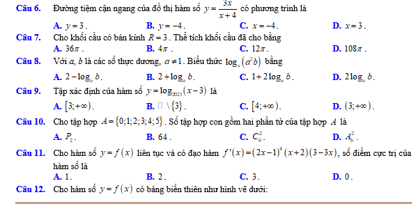 #baitaptoanlop12, #baitoanlop12, #logaritlop12, #giaitoan12, #dethihk1montoanlop12, #dethithutoan12, #côngthứchìnhhoc12, #hinhhoclop12, #thithptqg,