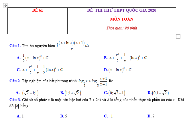 #baitaptoanlop12, #baitoanlop12, #logaritlop12, #giaitoan12, #dethihk1montoanlop12, #dethithutoan12, #côngthứchìnhhoc12, #hinhhoclop12, #thithptqg,