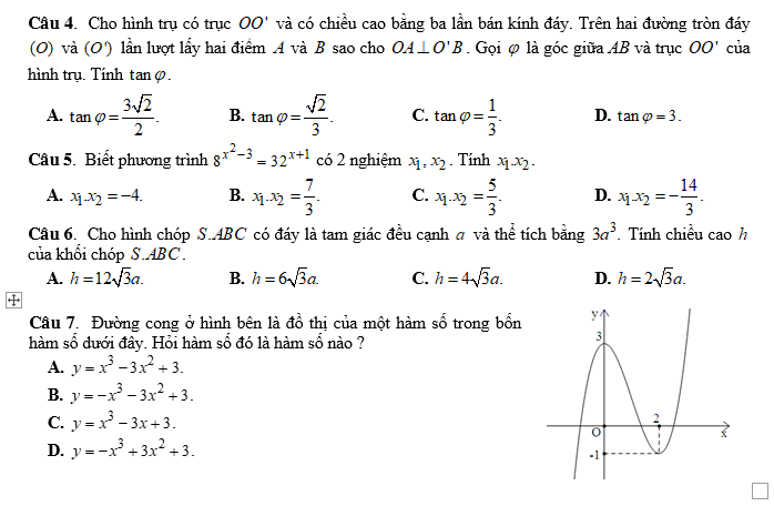 #baitaptoanlop12, #baitoanlop12, #logaritlop12, #giaitoan12, #dethihk1montoanlop12, #dethithutoan12, #côngthứchìnhhoc12, #hinhhoclop12, #thithptqg,