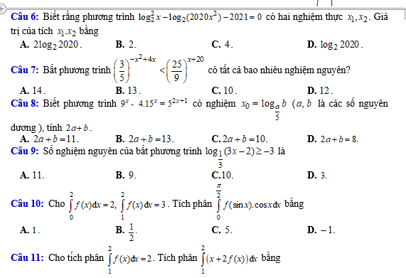 #baitaptoanlop12, #baitoanlop12, #logaritlop12, #giaitoan12, #dethihk1montoanlop12, #dethithutoan12, #côngthứchìnhhoc12, #hinhhoclop12, #thithptqg,