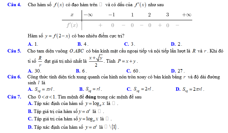 #baitaptoanlop12, #baitoanlop12, #logaritlop12, #giaitoan12, #dethihk1montoanlop12, #dethithutoan12, #côngthứchìnhhoc12, #hinhhoclop12, #thithptqg,