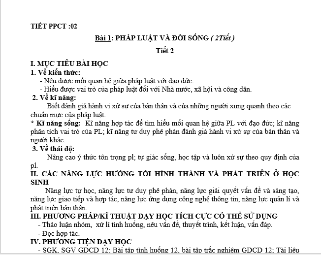 Giáo dục công dân lớp 12