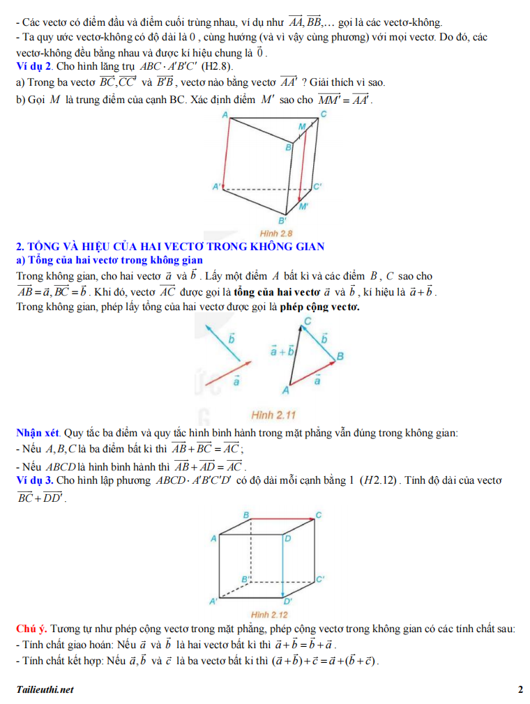 Bài 6: Vectơ trong không gian