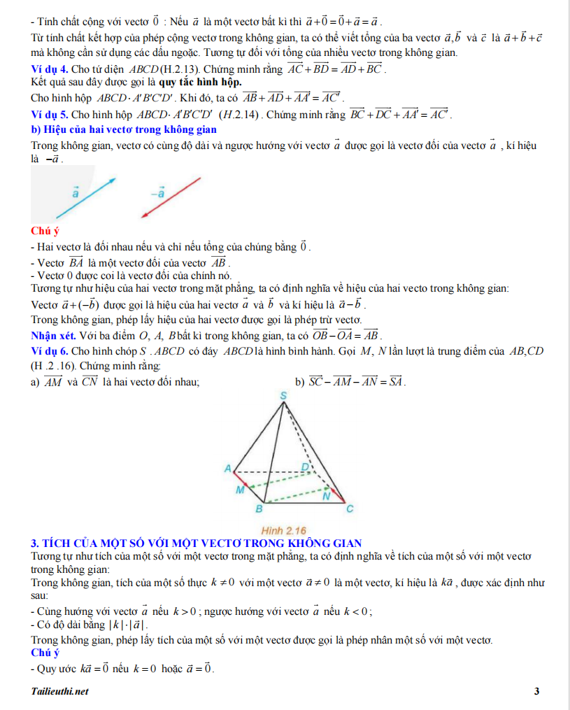 Bài 6: Vectơ trong không gian