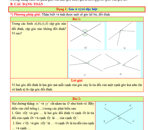 CÁC CHUYÊN ĐỀ BỒI DƯỠNG HỌC SINH GIỎI HÌNH HỌC LỚP 7