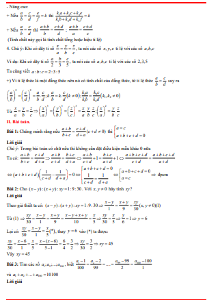 Các chuyên đề Toán học lớp 7 (P2)