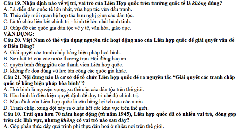 ĐỀ ÔN TẬP LỊCH SỬ 12 THPT