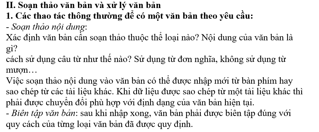 KIẾN THỨC CƠ BẢN VỀ SOẠN THẢO VÀ XỬ LÝ VĂN BẢN