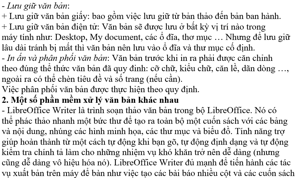 KIẾN THỨC CƠ BẢN VỀ SOẠN THẢO VÀ XỬ LÝ VĂN BẢN