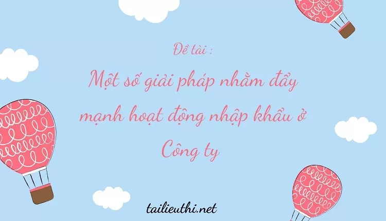 Một số giải pháp nhằm đẩy mạnh hoạt động nhập khẩu ở Công ty