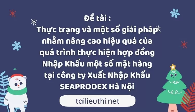 \Nhập Khẩu một số mặt hàng tại công ty Xuất Nhập Khẩu SEAPRODEX Hà Nội