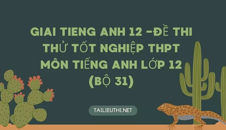 ĐỀ THI THỬ TỐT NGHIỆP THPT MÔN TIẾNG ANH LỚP 12 (BỘ 31)