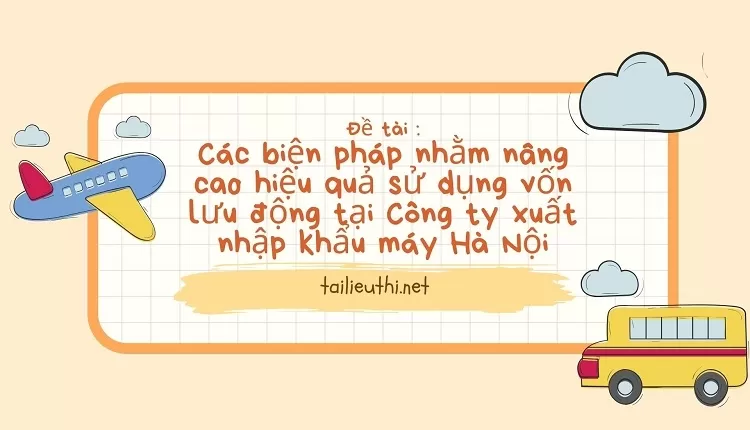 hiệu quả sử dụng vốn lưu động tại Công ty xuất nhập khẩu máy Hà Nội.....