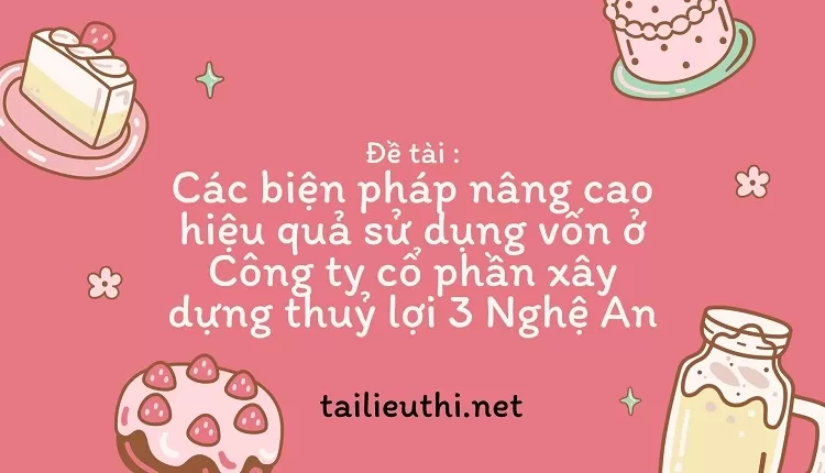 sử dụng vốn ở Công ty cổ phần xây dựng thuỷ lợi 3 Nghệ An....