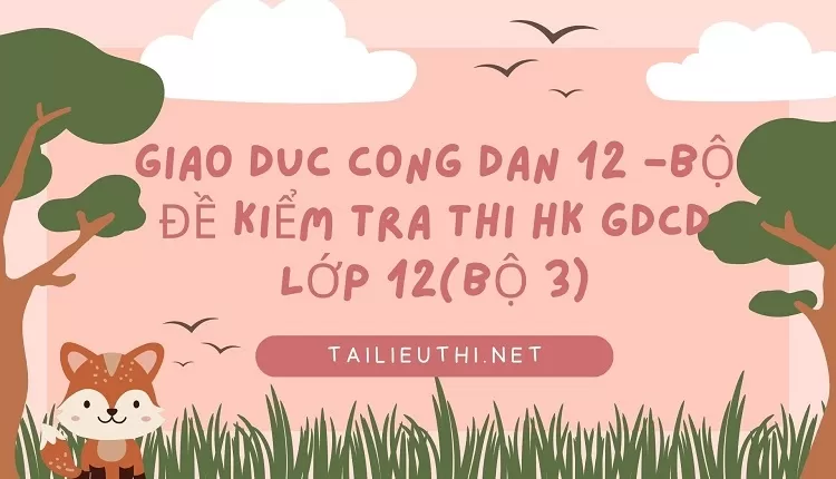 BỘ ĐỀ KIỂM TRA THI HK GDCD LỚP 12(BỘ 3)