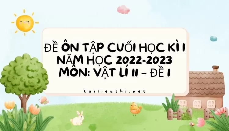 ĐỀ ÔN TẬP CUỐI HỌC KÌ I NĂM HỌC 2022-2023 MÔN: VẬT LÍ 11 – ĐỀ 1 (hay và chi tiết )