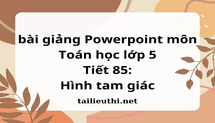 Tiết 85:Hình tam giác