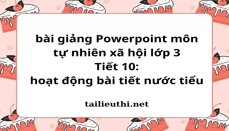 Tiết 10: hoạt động bài tiết nước tiểu