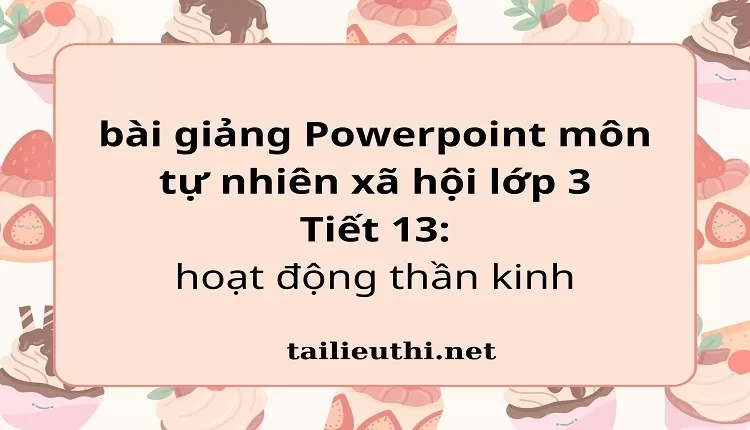 Tiết 13: hoạt động thần kinh