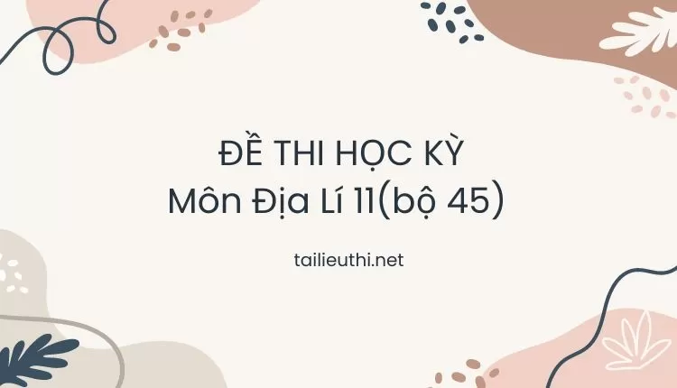 ĐỀ THI HỌC KỲ  Môn Địa Lí 11(bộ 45) ( đa dạng và chi tiết )...