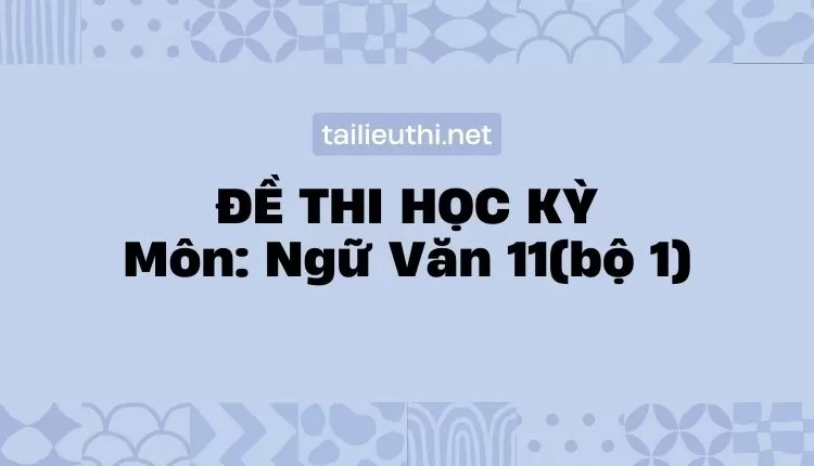 ĐỀ THI HỌC KỲ  Môn: Ngữ Văn 11(bộ 1)