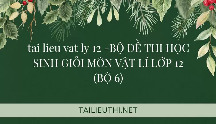 BỘ ĐỀ THI HỌC SINH GIỎI MÔN VẬT LÍ LỚP 12 (BỘ 6)