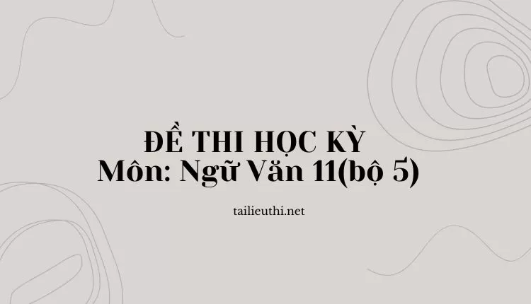 ĐỀ THI HỌC KỲ  Môn: Ngữ Văn 11(bộ 5) ( đa dạng và chi tiết )...