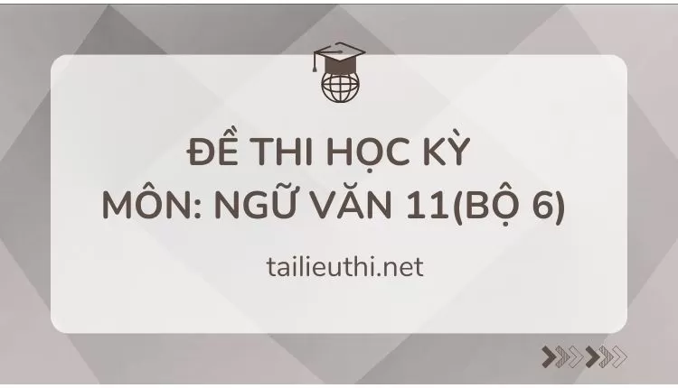 ĐỀ THI HỌC KỲ  Môn: Ngữ Văn 11(bộ 6) ( đa dạng và chi tiết )...