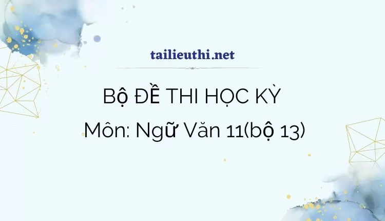 Bộ ĐỀ THI HỌC KỲ  Môn: Ngữ Văn 11(bộ 13)  ( đa dạng và chi tiết )...