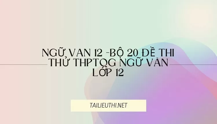 BỘ 20 ĐỀ THI THỬ THPTQG NGỮ VĂN LỚP 12