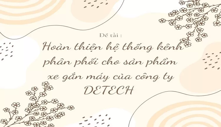 kênh phân phối cho sản phẩm xe gắn máy của công ty DETECH