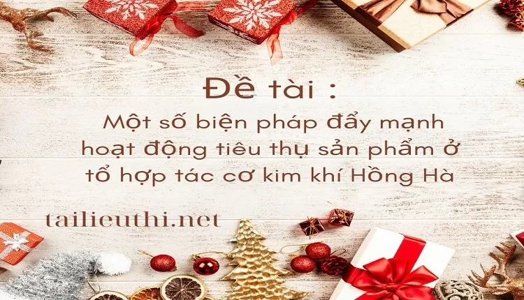 hoạt động tiêu thụ sản phẩm ở tổ hợp tác cơ kim khí Hồng Hà