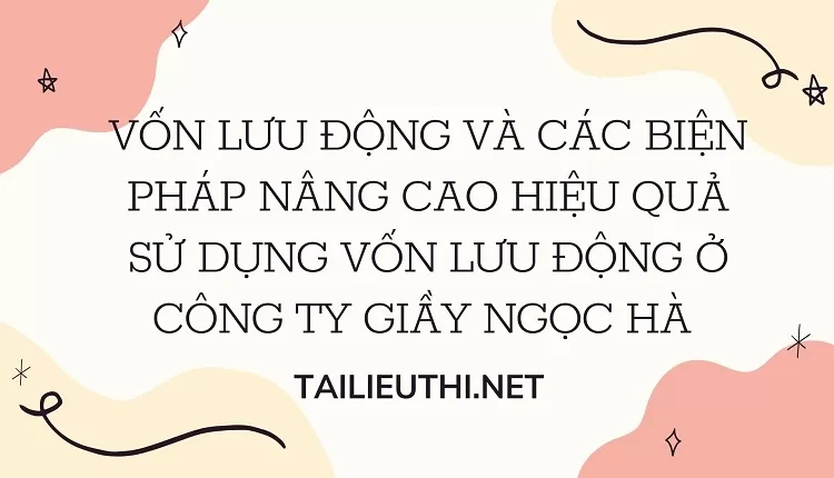 Vốn lưu động và các biện pháp nâng cao hiệu quả sử dụng Vốn lưu động ở Công ty giầy Ngọc Hà