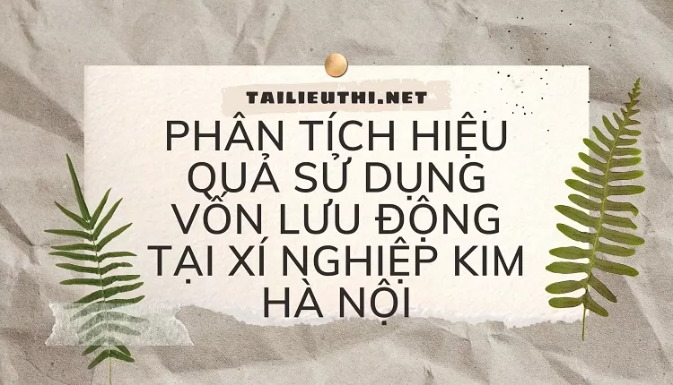 Phân tích hiệu quả sử dụng vốn lưu động tại xí nghiệp Kim Hà Nội