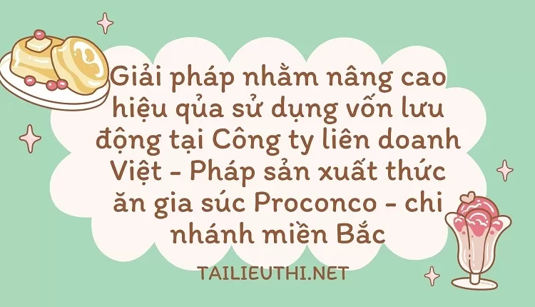 Nâng cao hiệu qủa sử dụng VLD tại Công ty liên doanh Việt - Pháp sản xuất thức ăn gia súc Proconco